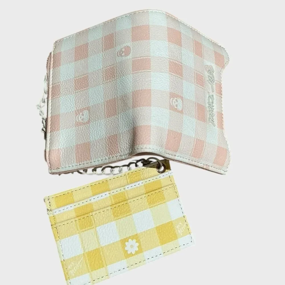 Betsey Johnson 2 Piece Gingham Wallet & Card Holder Set NWT